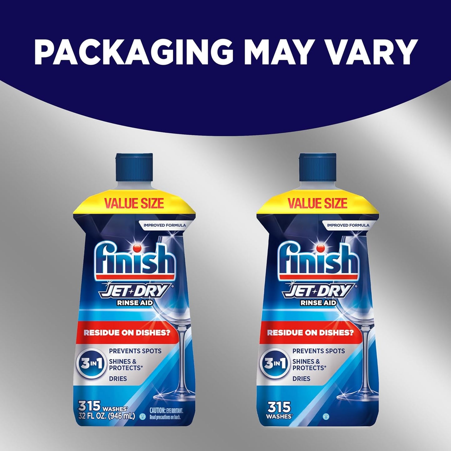 Finish Jet-Dry Dishwasher Rinse Aid for Busy Home Kitchens, Faster Streak-Free Drying After Every Cycle