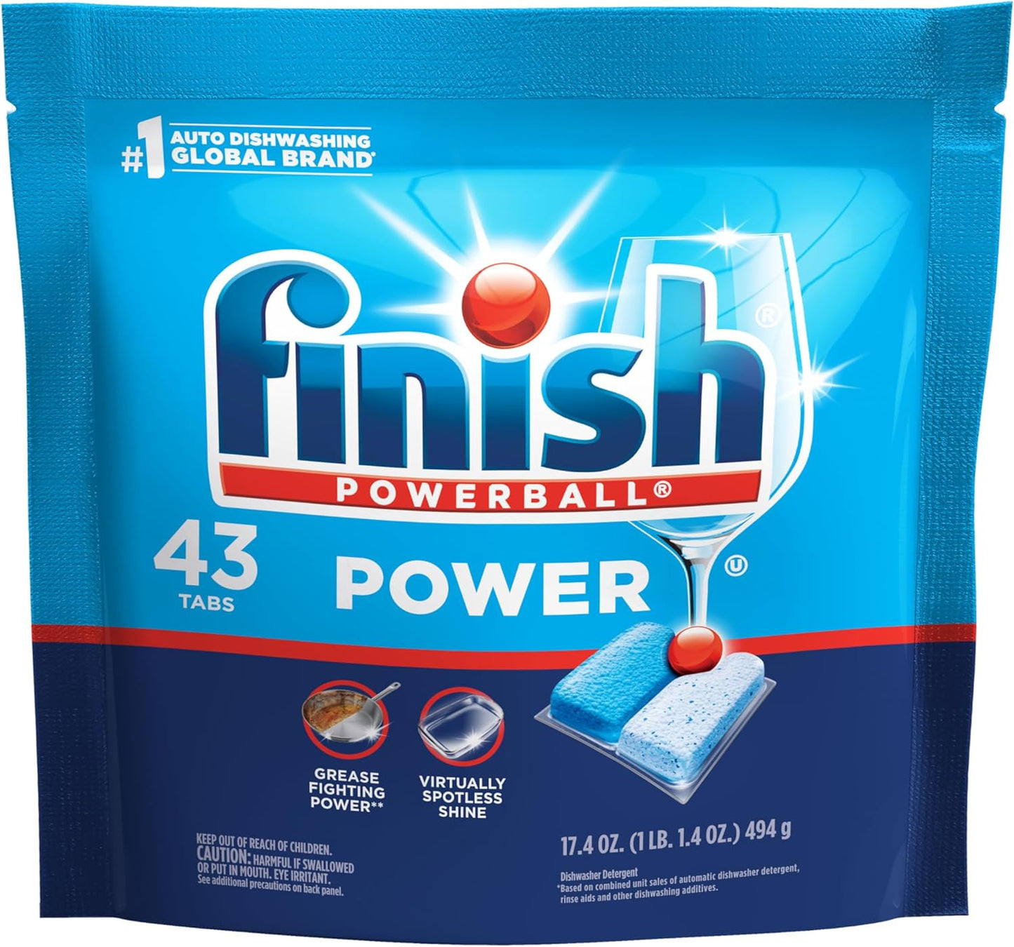Finish Power Dishwasher Pods for Busy Home Offices, No-Pre-Rinse Deep Clean for Weeknight Dish Loads