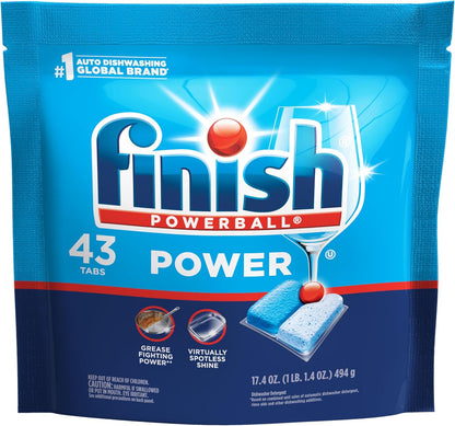 Finish Power Dishwasher Pods for Busy Home Offices, No-Pre-Rinse Deep Clean for Weeknight Dish Loads