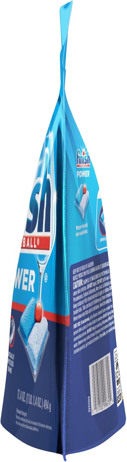 Finish Power Dishwasher Pods for Sustainable Homes, Water-Saving Formula for Mindful Households