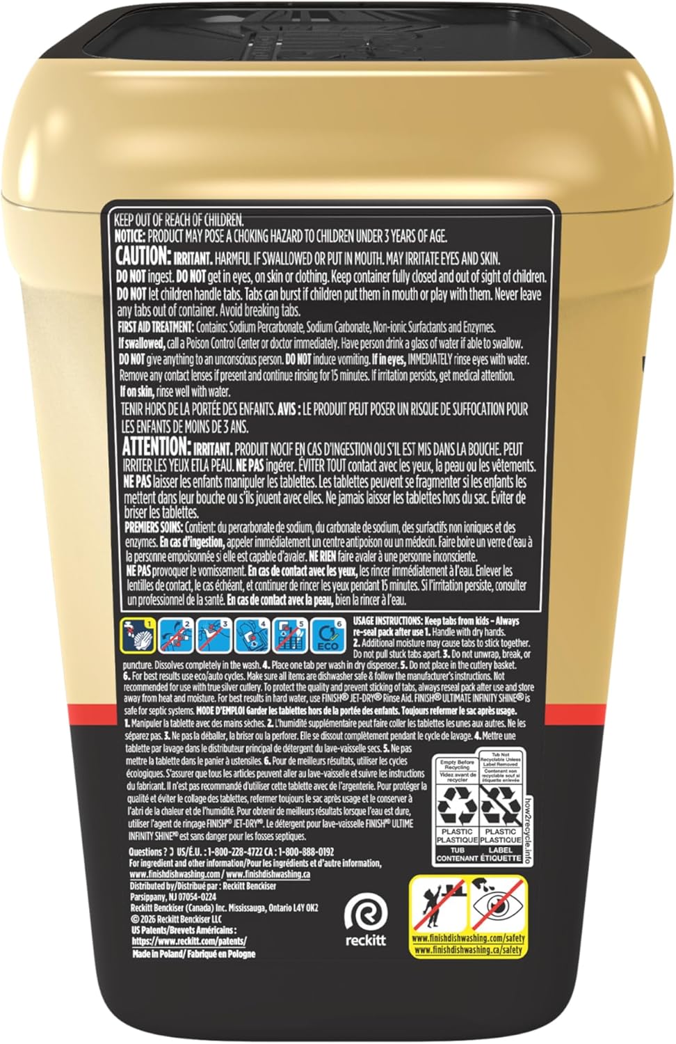 Finish Ultimate Quantum Infinity Shine Dishwasher Pods – Home Office Break-Room Cleanup, Burns Through 24-Hour Dried-On Food