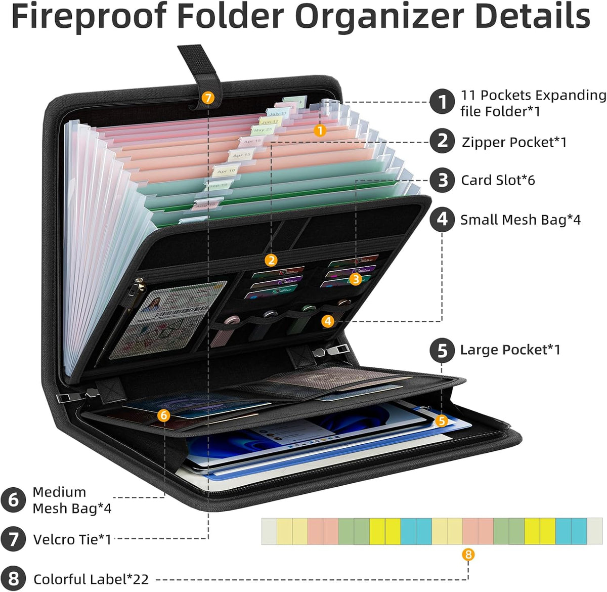 FireShield Docs Fireproof Accordion File Organizer – Thoughtful Housewarming Gift for New Homeowners and Recent Graduates