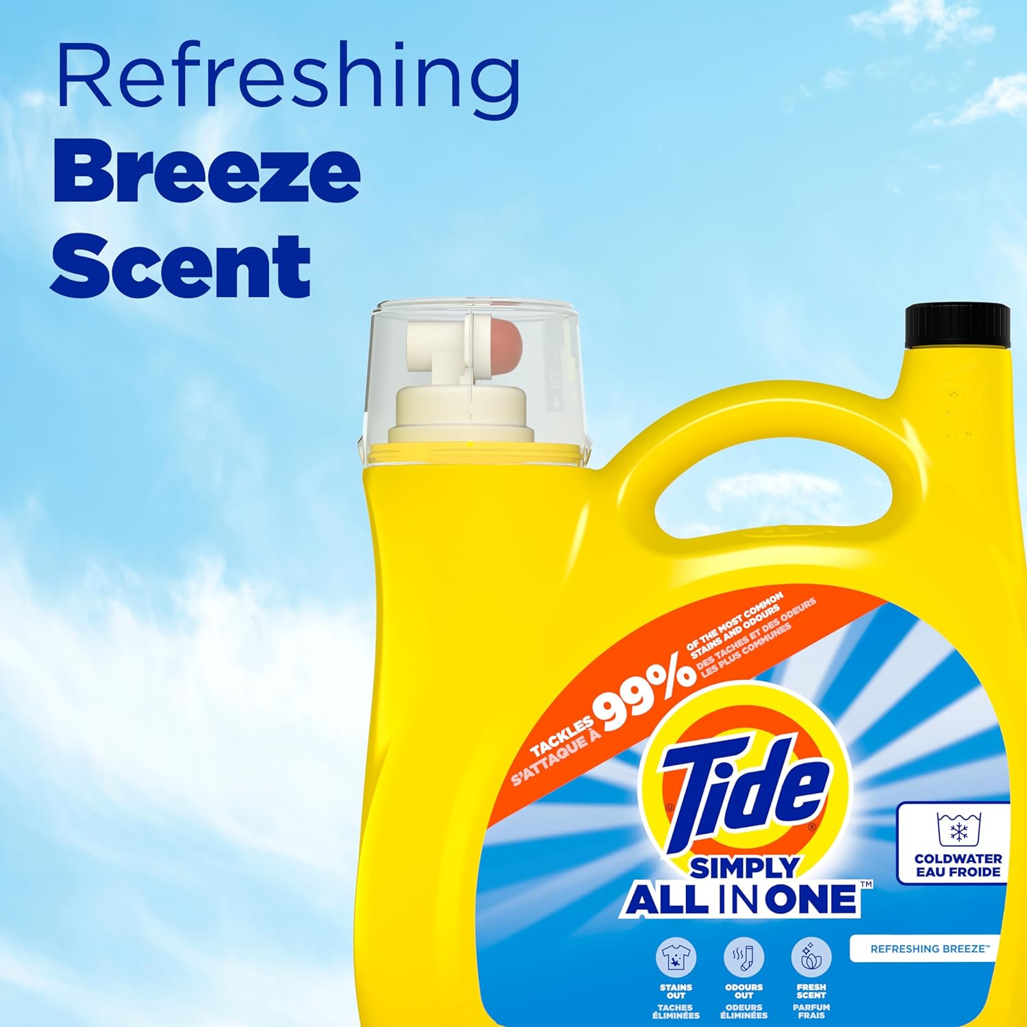 five size configurations ranging from a 12-pack of 10 fl oz to a single 182 fl oz jug