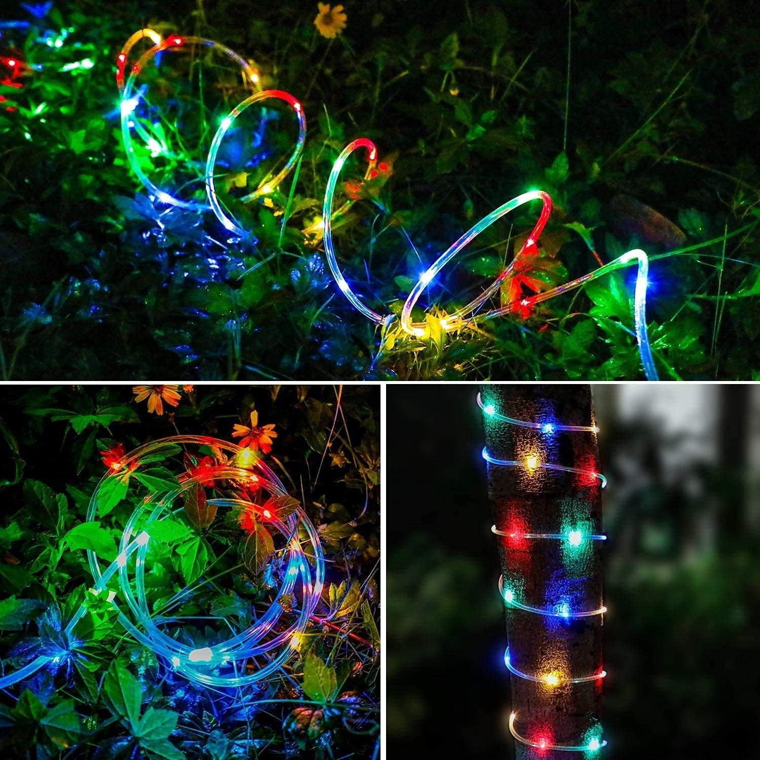 Flameless Battery Operated Rope Lights 40Ft LED for Sleep Safe Bedroom Pet Friendly and Smoke Free Lighting