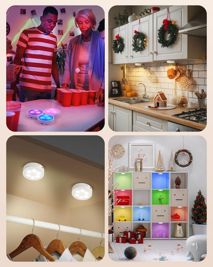 Flameless LED Puck Lights with Timer — Safe, Cool-to-Touch Night Lighting for Kids' Bedrooms and Nurseries