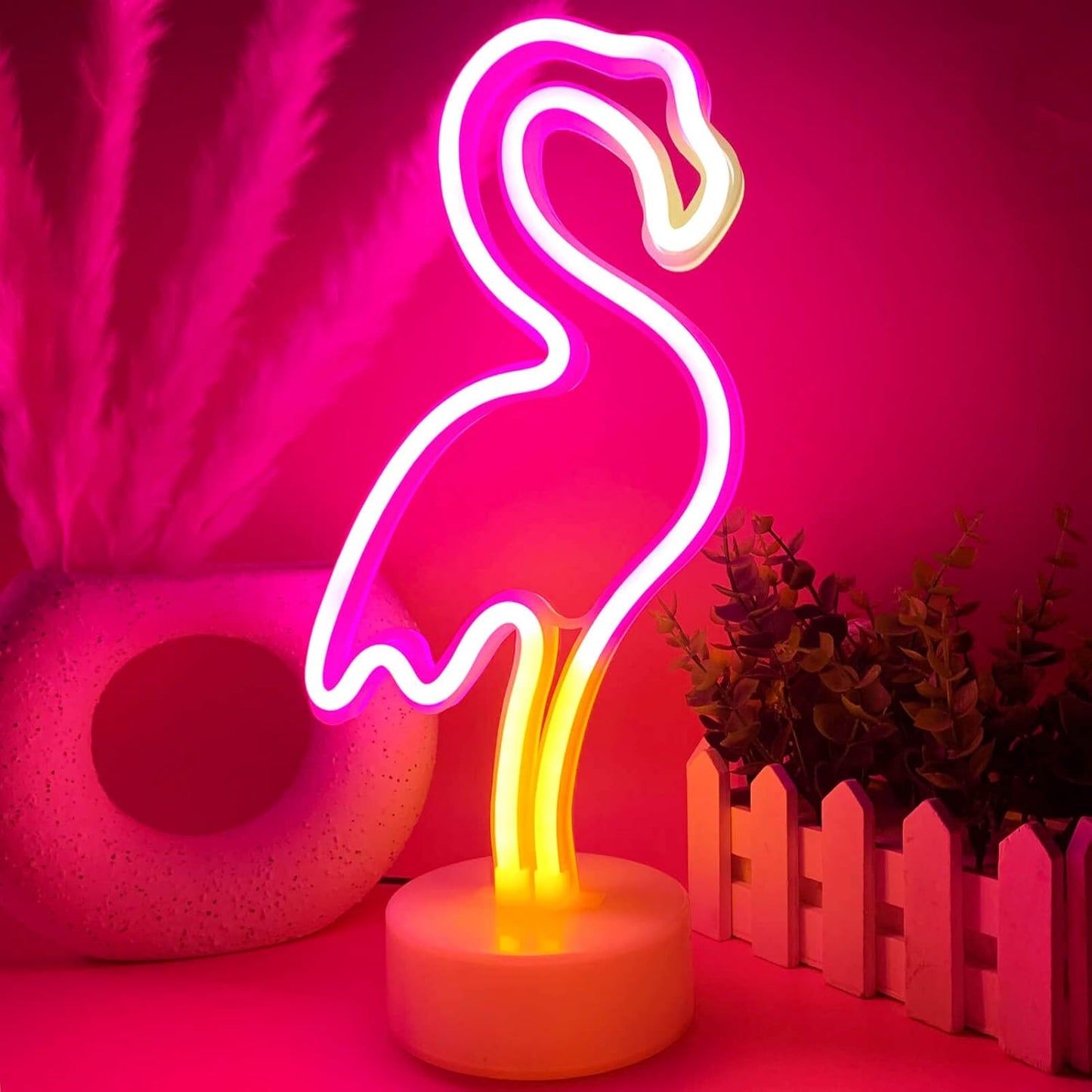 Flamingo Neon Light – Cozy Ambiance Lamp for Living Room and Apartment Decor, USB or Battery Powered