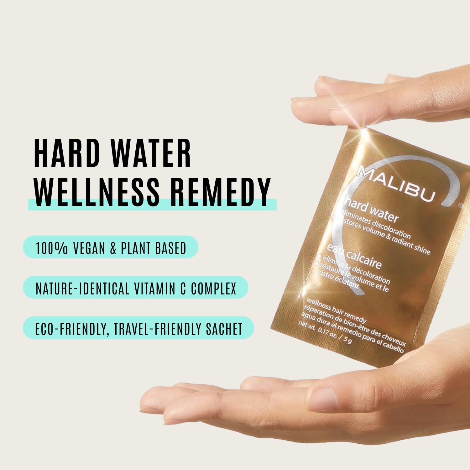 flax and rice protein formulas to strengthen and shield hair from harsh minerals