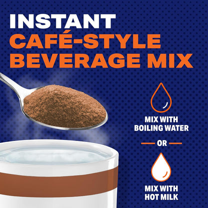 flexible preparation: hot with boiling water, hot milk/milk alternatives, or iced by adding ice