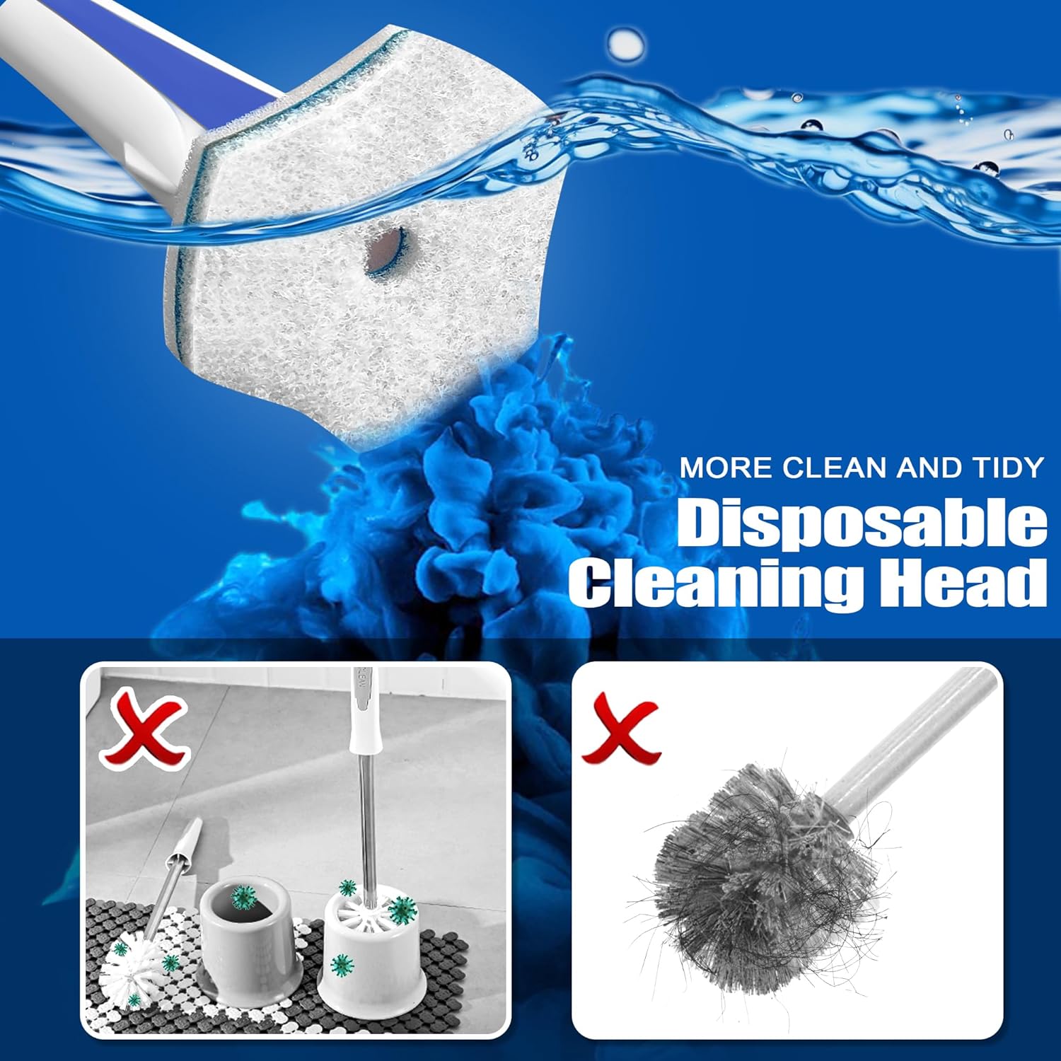 flexible sponge cleaning head engineered for rim, corner, pipe, and edge access