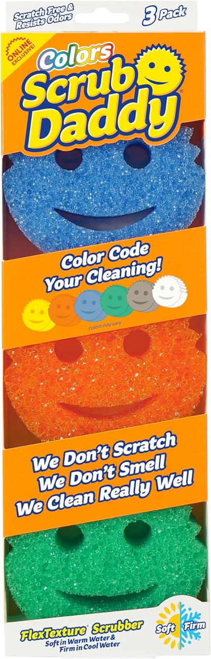 flextexture polymer foam — firms in cold water, softens in warm water for adaptive scrubbing