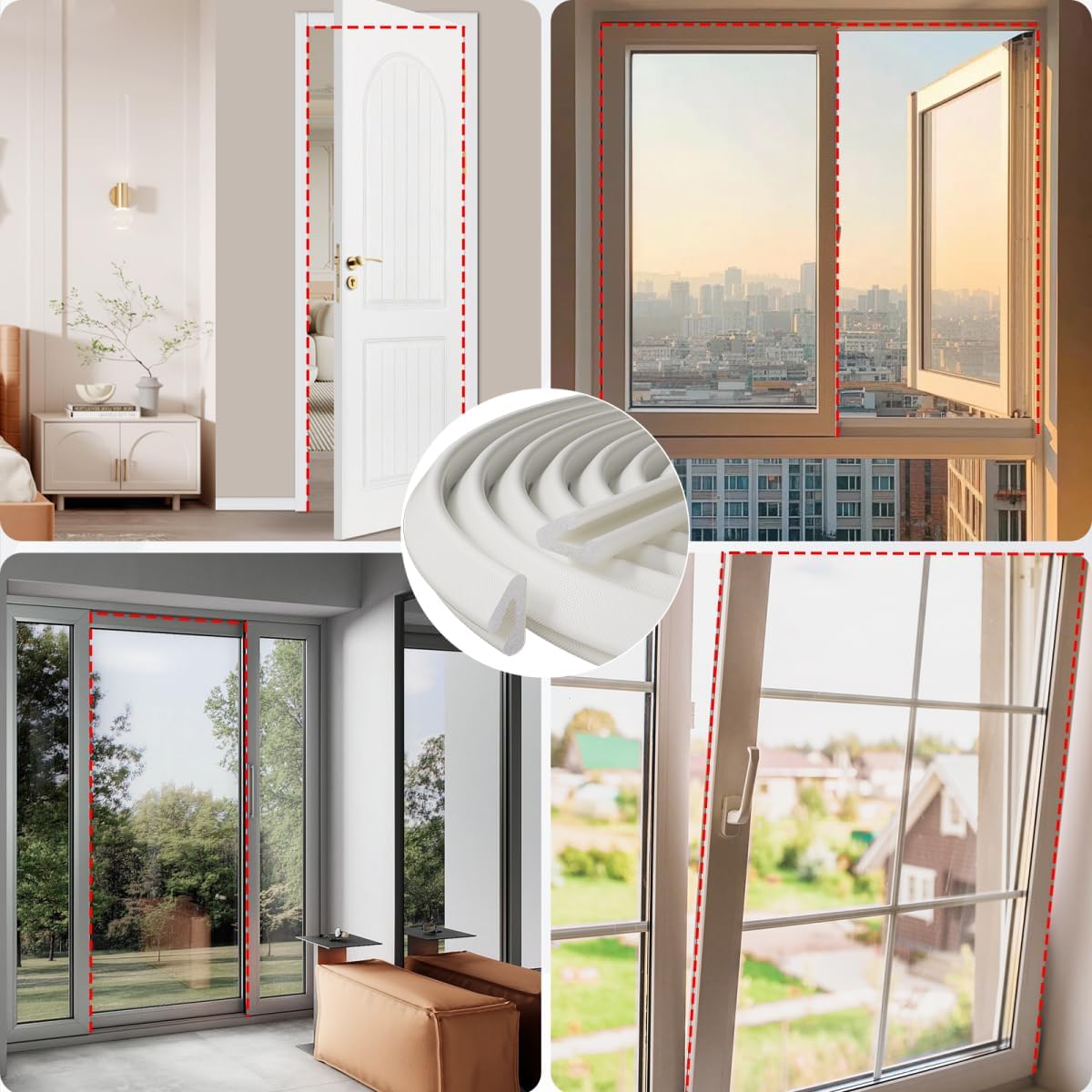 FoamGuard Thin Foam Door Frame Seal – Side Door and Back Patio Door Weatherproofing, Indoor Outdoor Rated Foam Tape