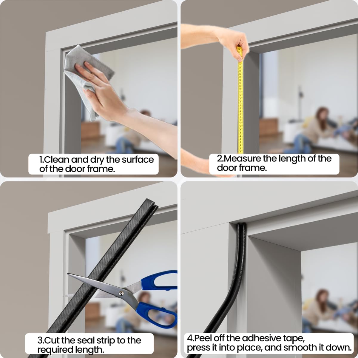 FoamGuard Thin Foam Door Frame Seal – Side Door and Back Patio Door Weatherproofing, Indoor Outdoor Rated Foam Tape