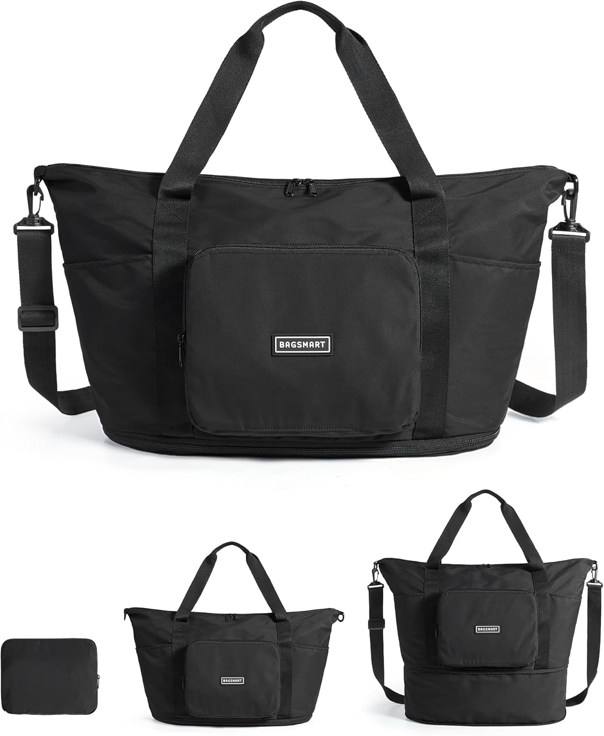 foldable design that collapses into a 7x10 inch storage pouch