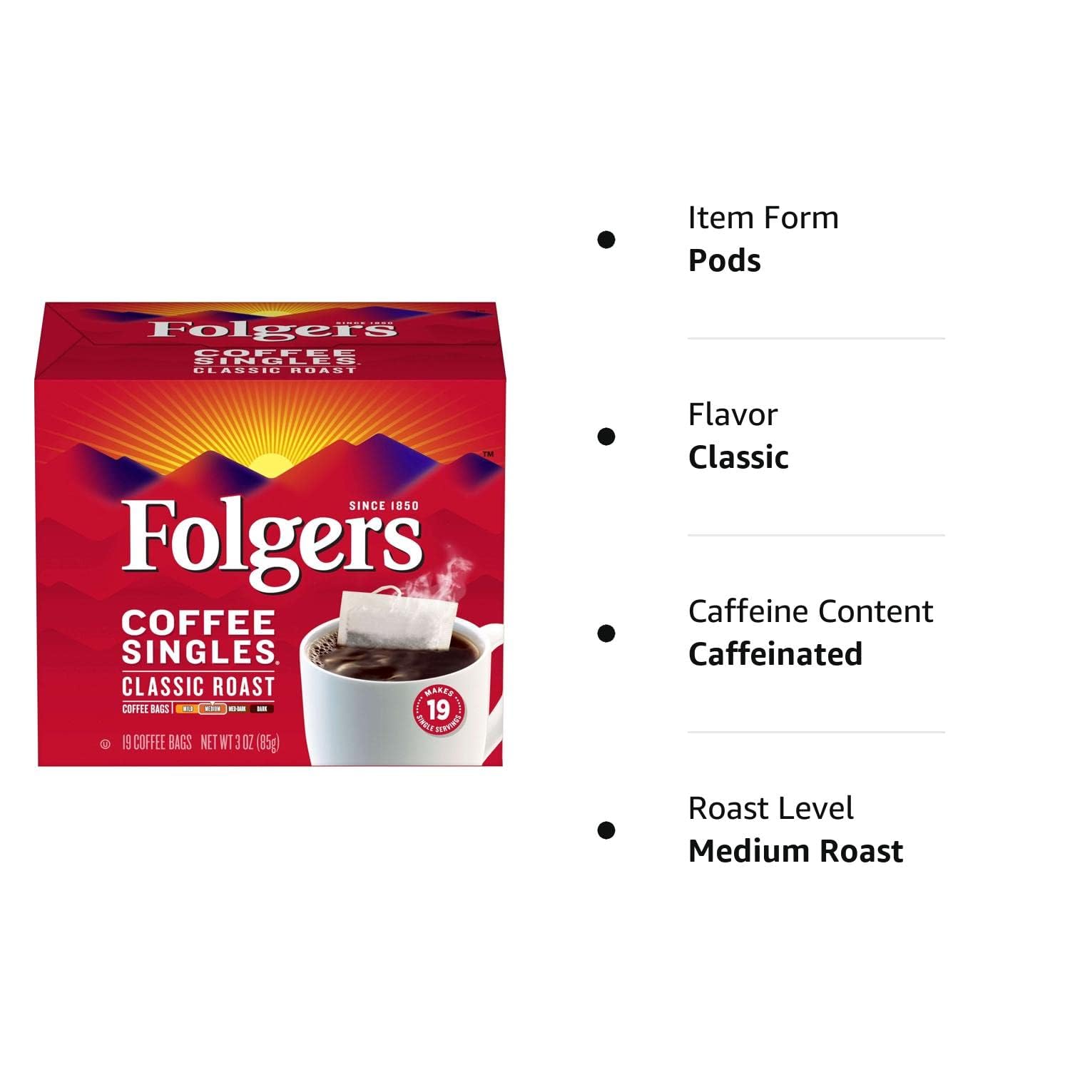 Folgers Coffee Singles – Portable Pour-Over Packets for Camping, RV Trips, and Tent Mornings