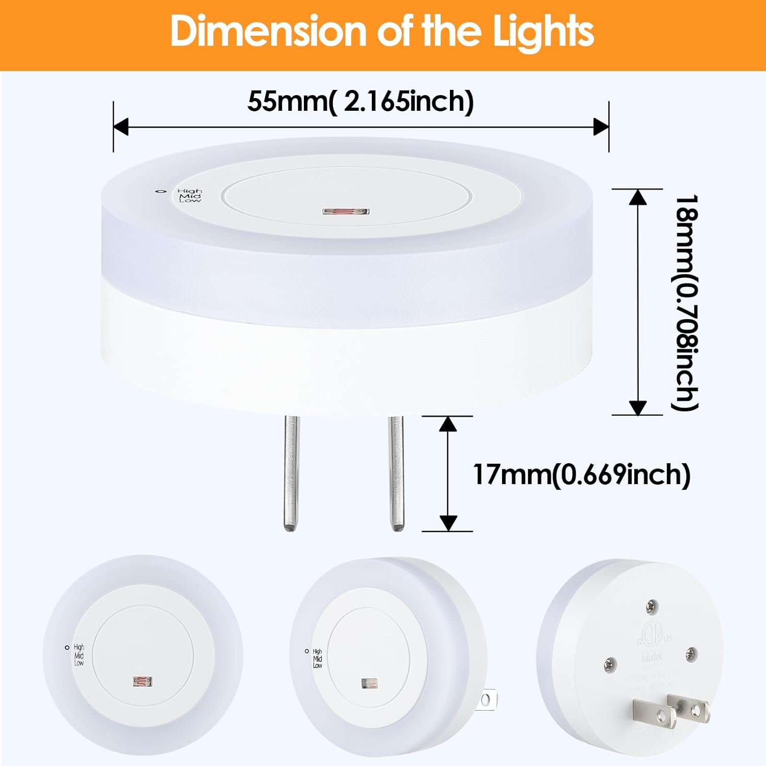 FOLKSMATE Plug in Nightlight – Safer Alternative to Candles for Bedroom and Stairway, Cool to Touch LED