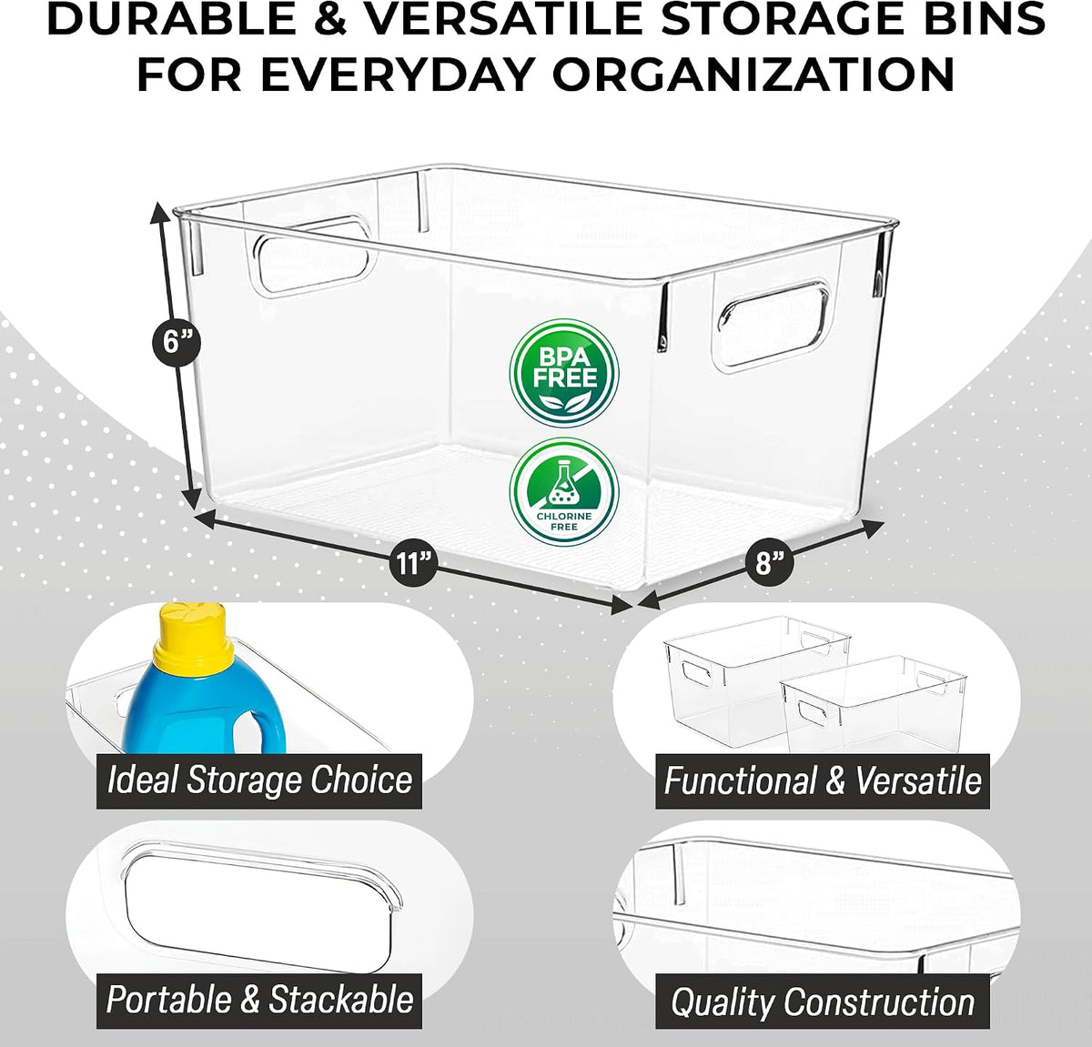 food-safe material rated for refrigerator, freezer, and pantry use
