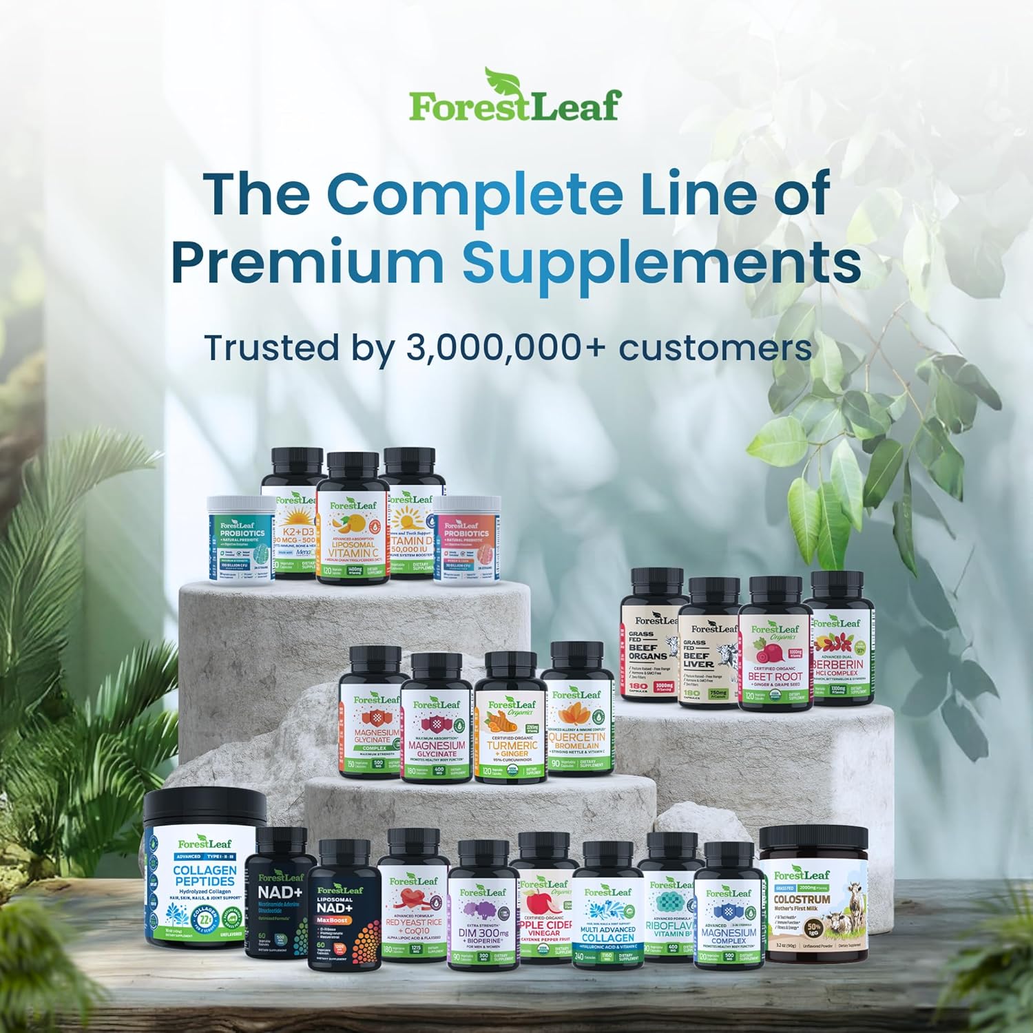 ForestLeaf Collagen Peptides Powder - Anti-Aging Beauty Supplement for Women, Daily Self-Care Ritual for Hair Skin and Nails