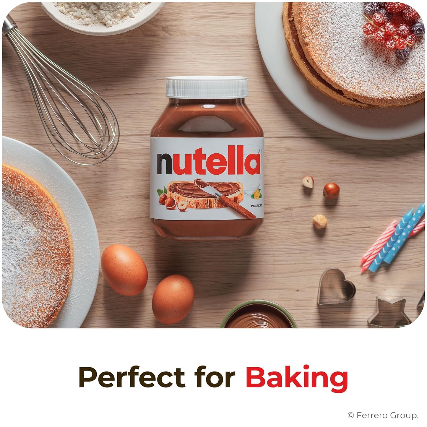 formula of cocoa and roasted hazelnuts delivering the signature creamy spread