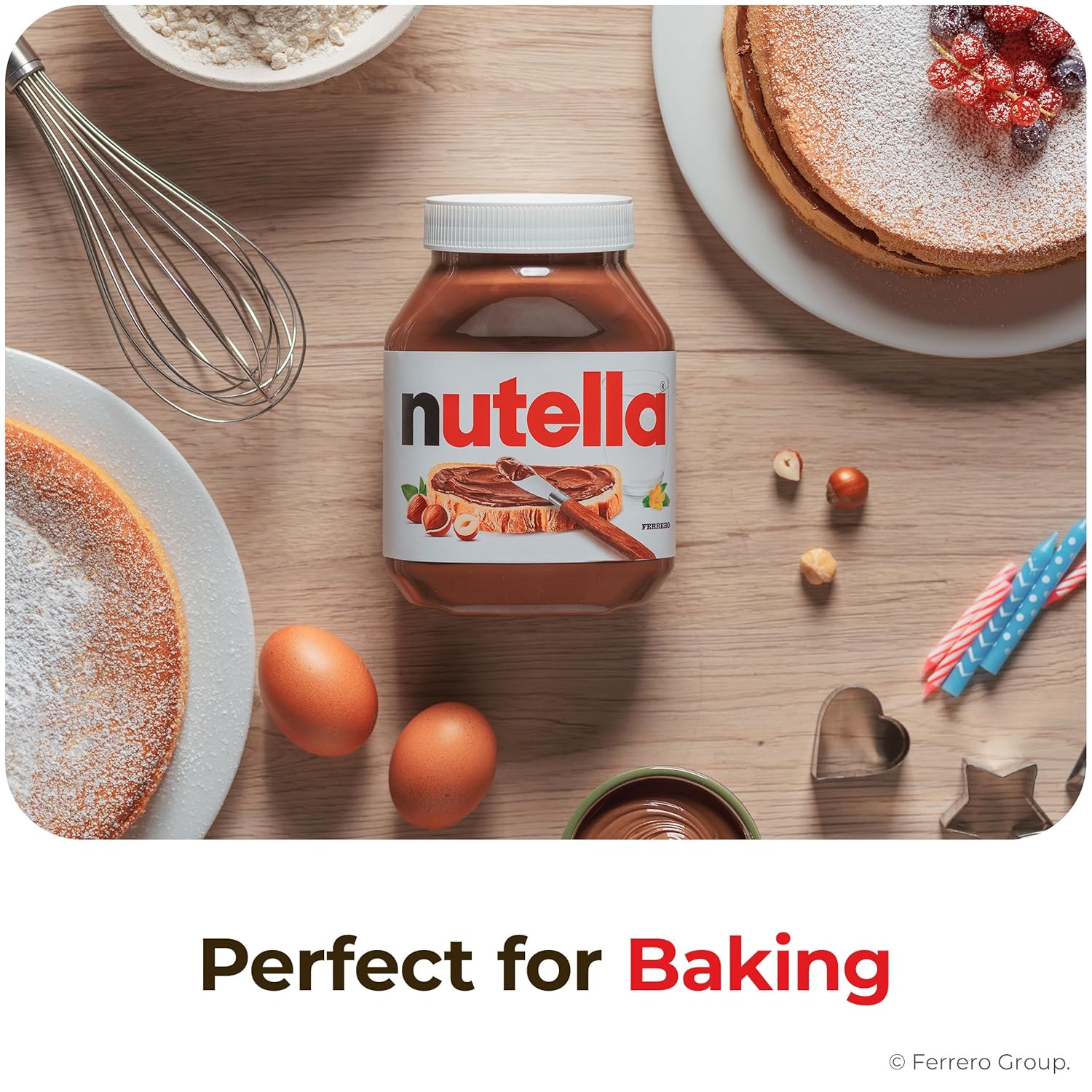 formula of cocoa and roasted hazelnuts delivering the signature creamy spread