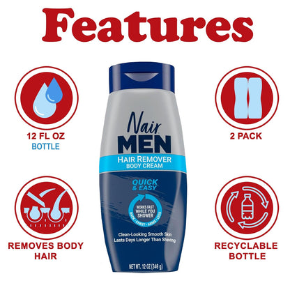 formulated for coarse and thick hair typical of male body hair