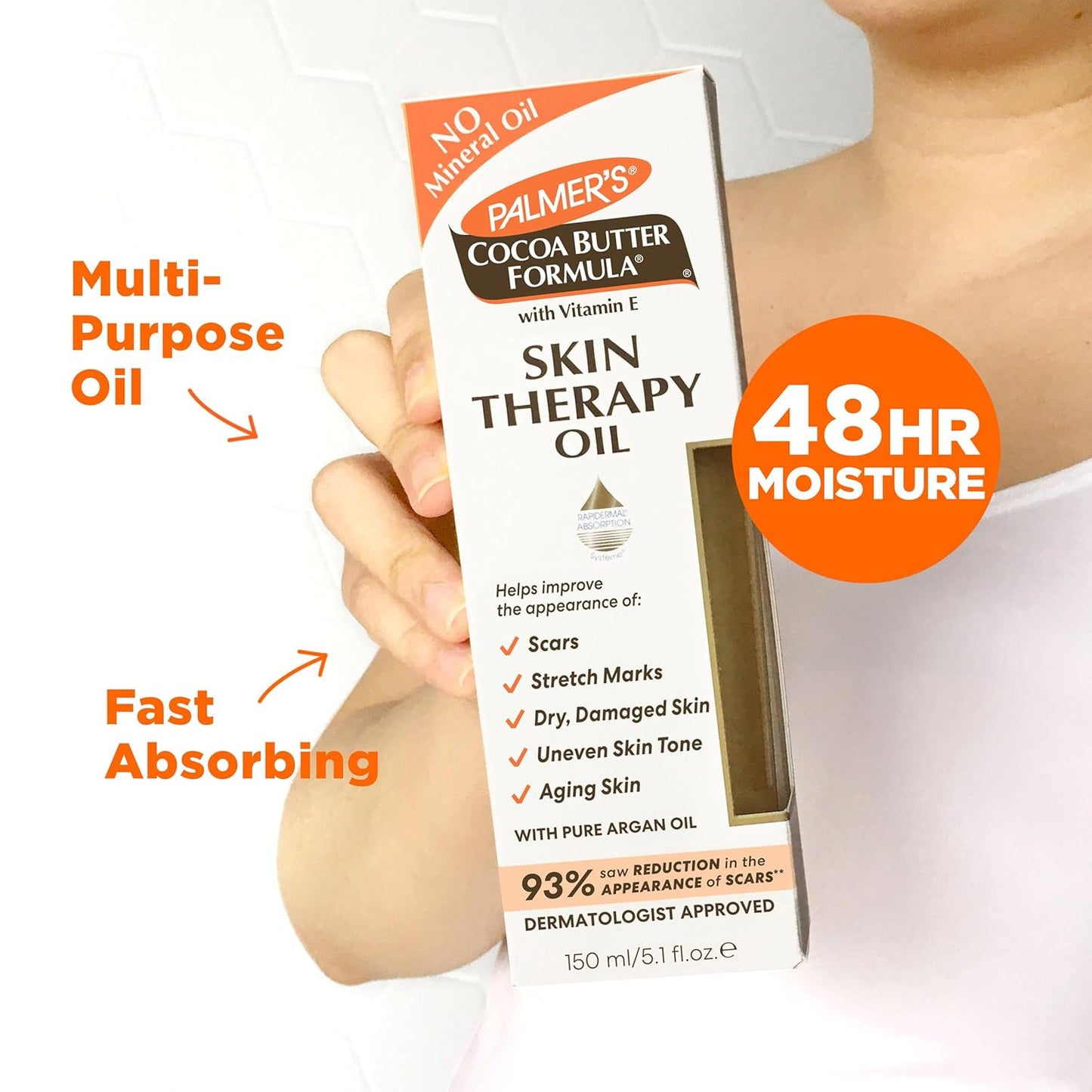 formulated to improve the appearance of scars, stretch marks, dry skin, uneven tone, and fine lines