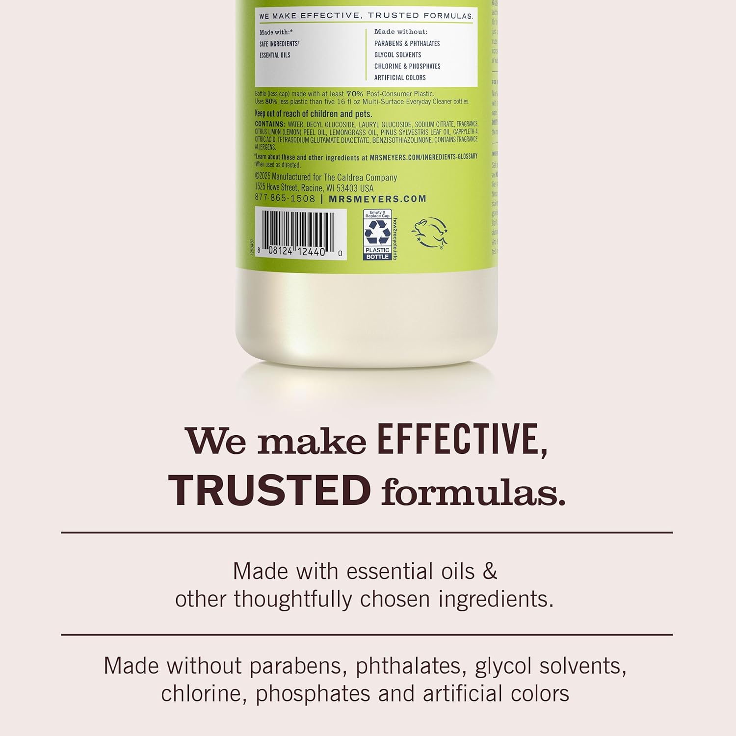 formulated with essential oils and biodegradable ingredients