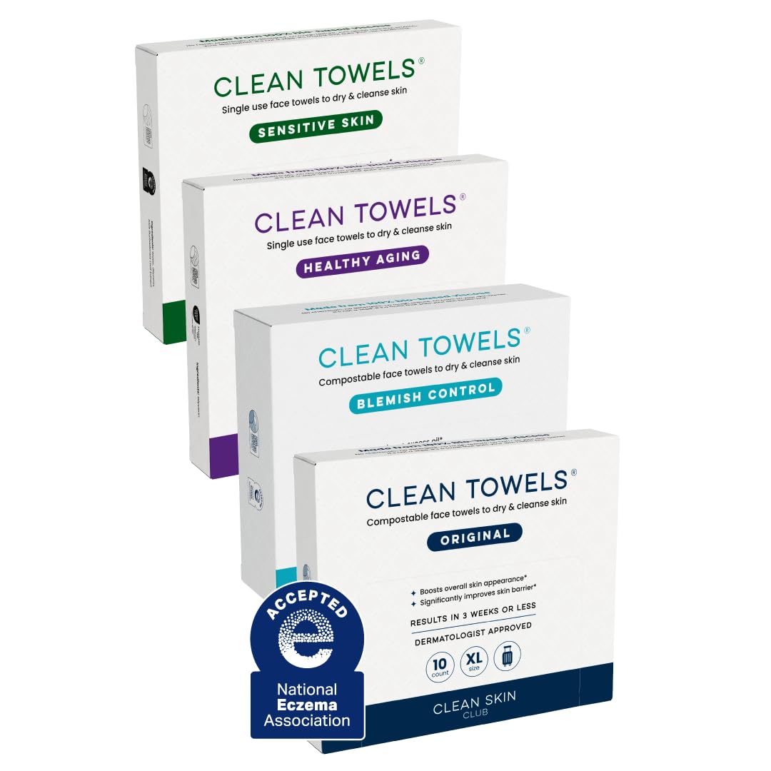 four 10-count travel packs totaling 40 single-use disposable face towels