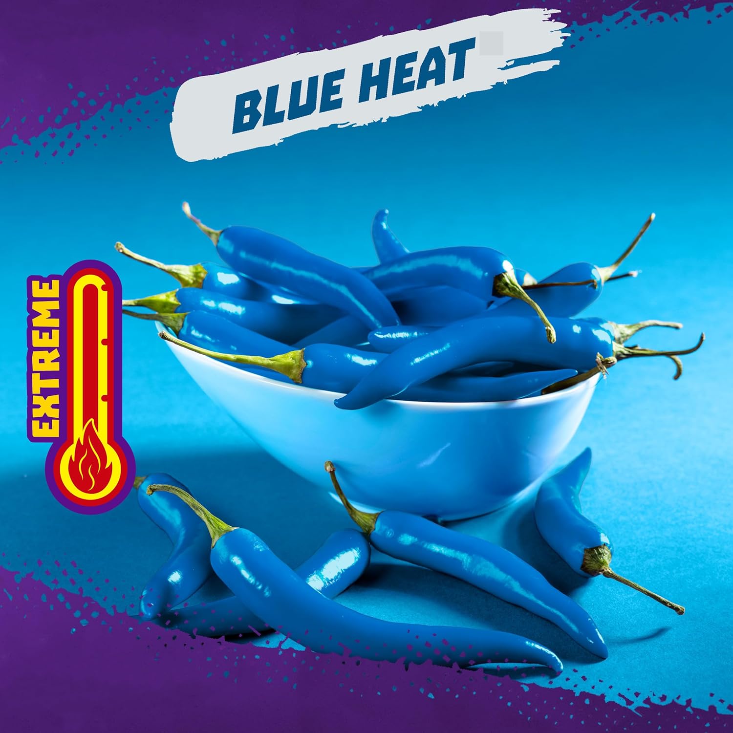 four flavor/variety options: blue heat only, fuego + blue heat, intense nacho only, and a 3-flavor mix