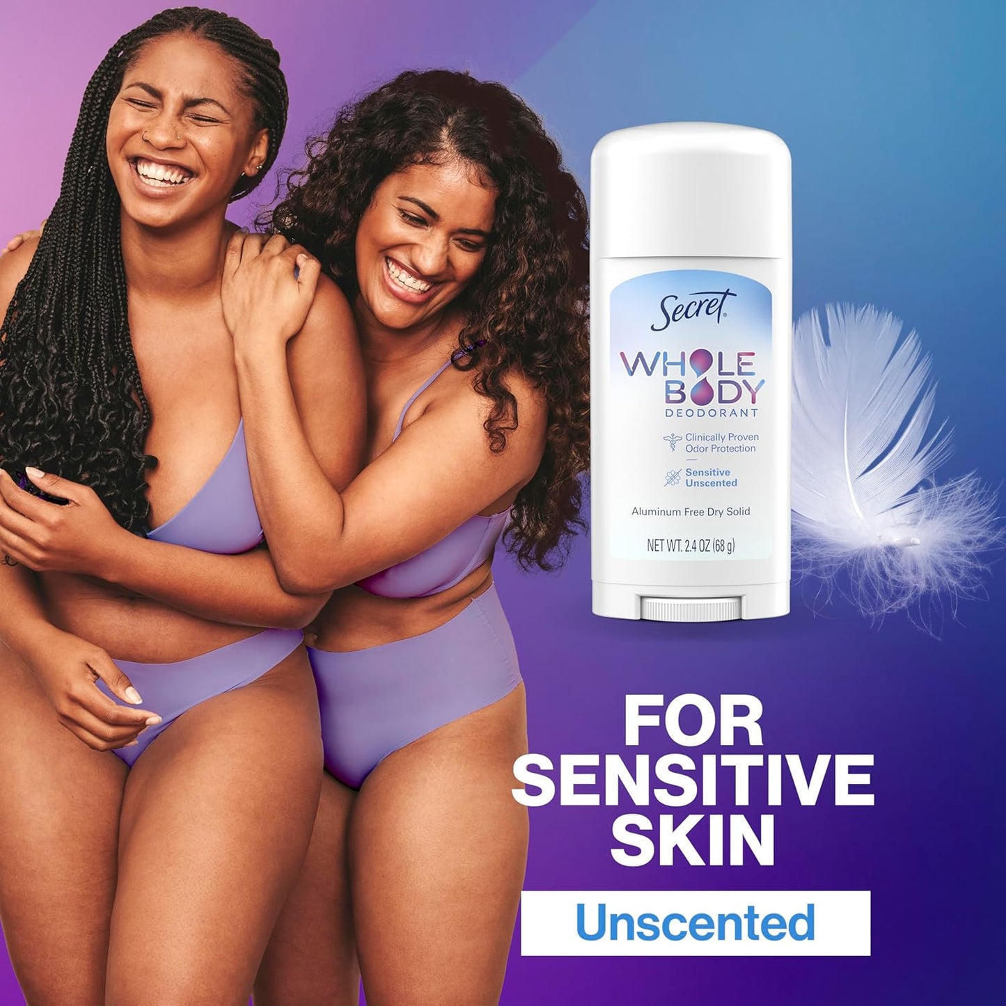 four scent variants including fragrance-free unscented option for sensitive users