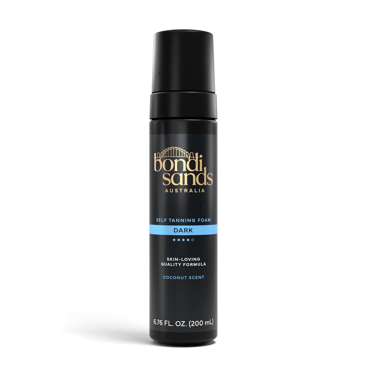 four variants: light/medium, dark, ultra dark shades plus a 3.3 oz travel size