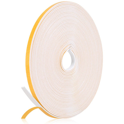 Fowong Foam Weather Stripping – Study Nook and Garage Office Soundproofing Seal, Self-Adhesive Door Frame Insulation, White