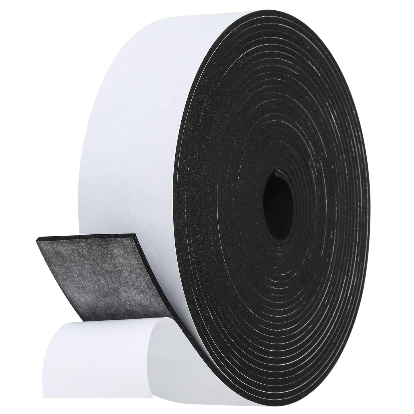 Fowong Foam Weather Stripping – Study Nook and Garage Office Soundproofing Seal, Self-Adhesive Door Frame Insulation, White