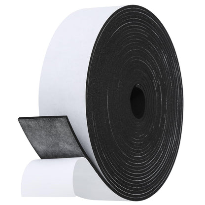 Fowong Foam Weather Stripping – Study Nook and Garage Office Soundproofing Seal, Self-Adhesive Door Frame Insulation, White