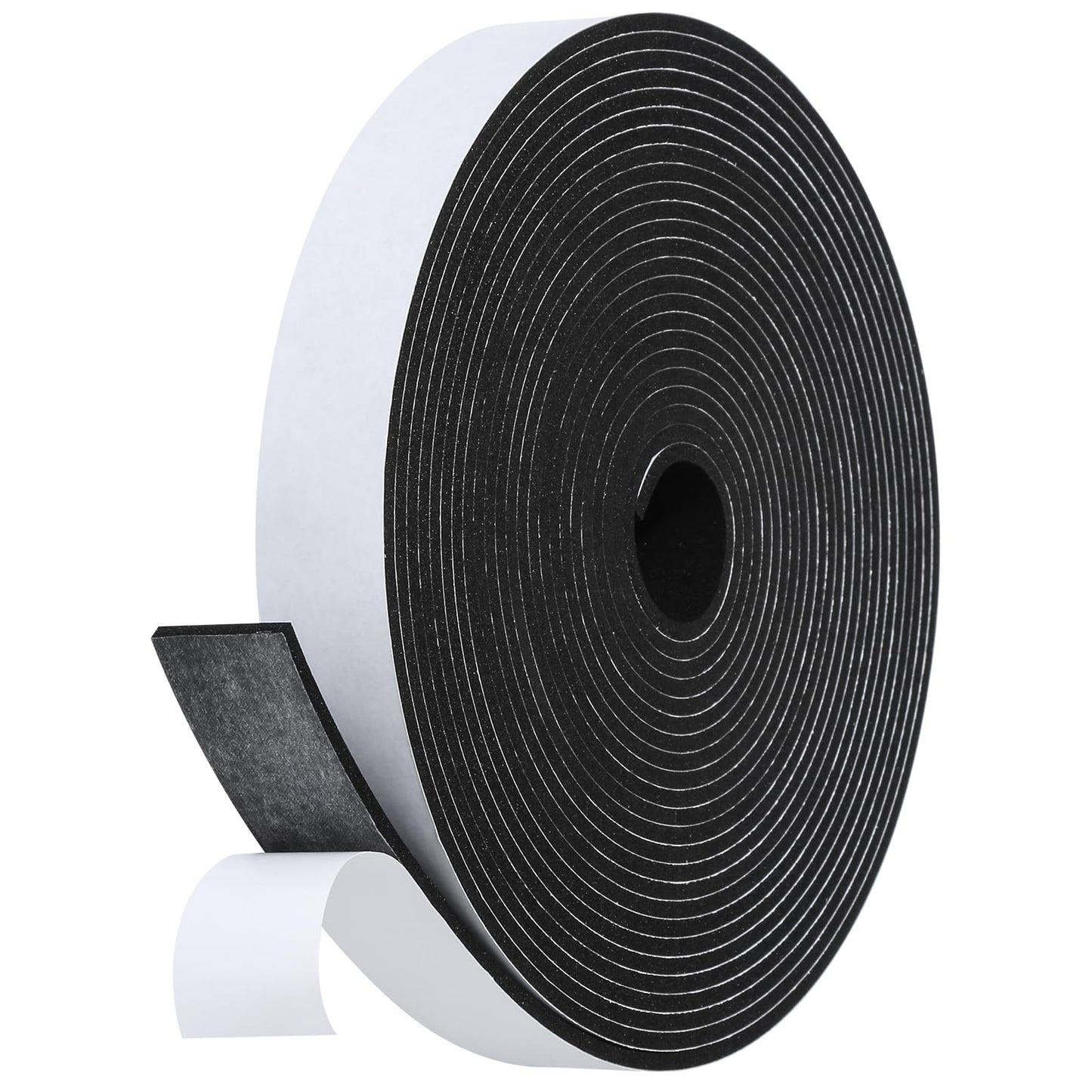 Fowong Foam Weather Stripping – Study Nook and Garage Office Soundproofing Seal, Self-Adhesive Door Frame Insulation, White