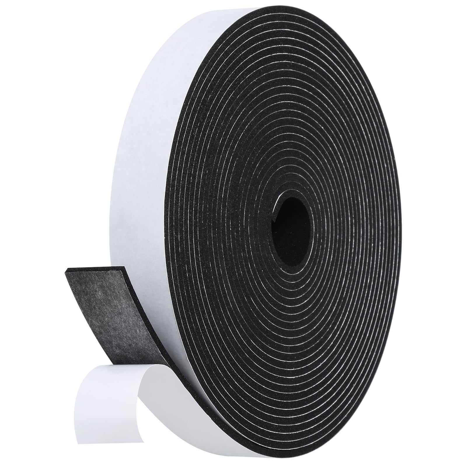 Fowong Foam Weather Stripping – Study Nook and Garage Office Soundproofing Seal, Self-Adhesive Door Frame Insulation, White