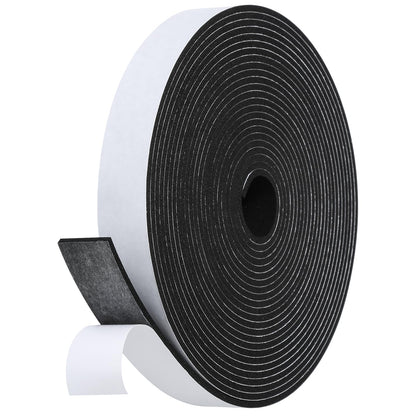 Fowong Foam Weather Stripping – Study Nook and Garage Office Soundproofing Seal, Self-Adhesive Door Frame Insulation, White