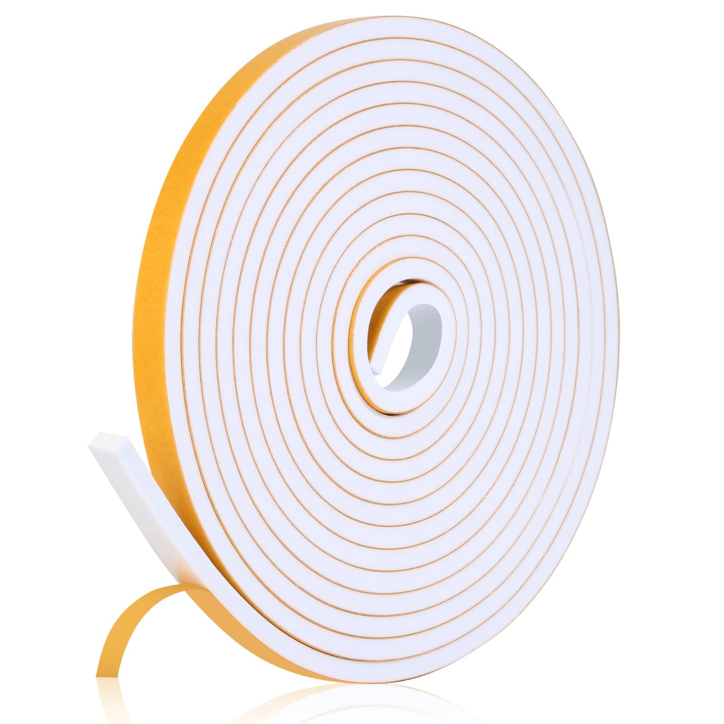 Fowong Foam Weather Stripping – Study Nook and Garage Office Soundproofing Seal, Self-Adhesive Door Frame Insulation, White