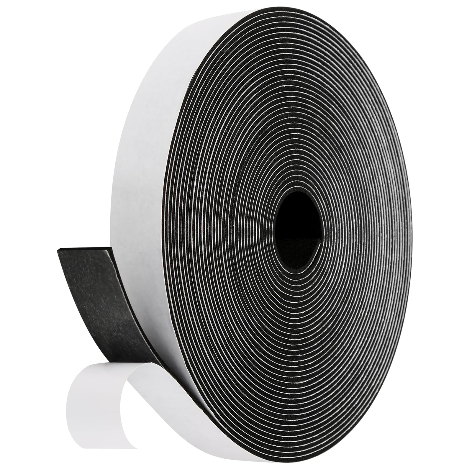 Fowong Foam Weather Stripping – Study Nook and Garage Office Soundproofing Seal, Self-Adhesive Door Frame Insulation, White