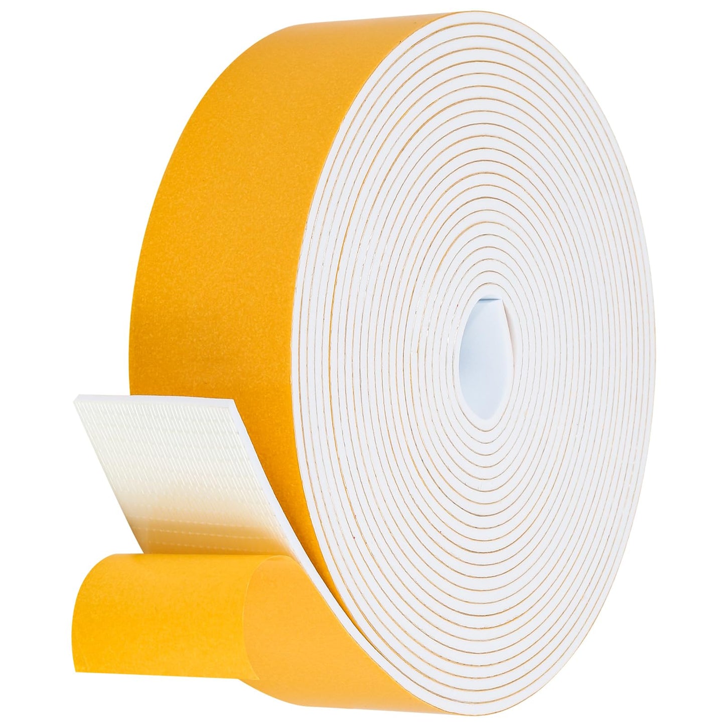 Fowong Foam Weather Stripping – Study Nook and Garage Office Soundproofing Seal, Self-Adhesive Door Frame Insulation, White