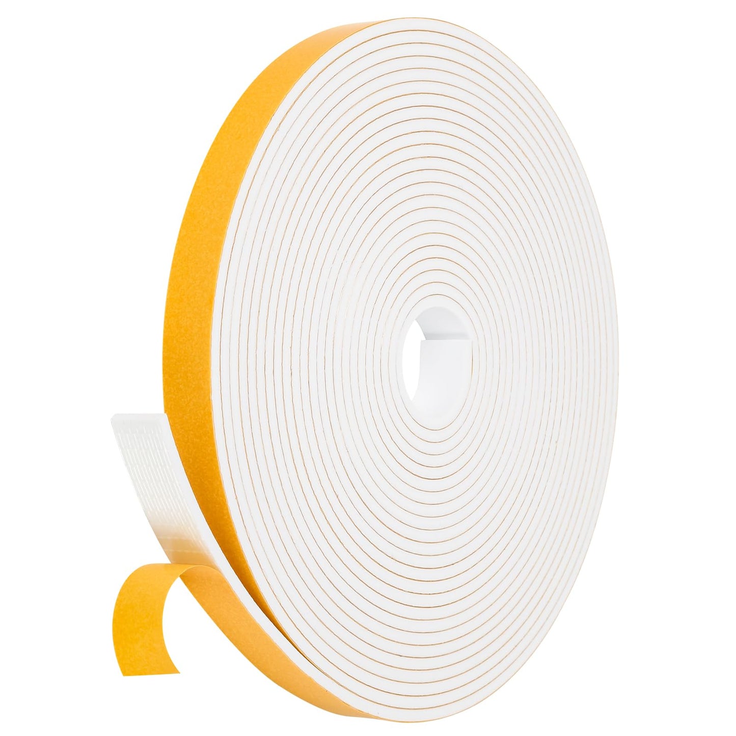 Fowong Foam Weather Stripping – Study Nook and Garage Office Soundproofing Seal, Self-Adhesive Door Frame Insulation, White