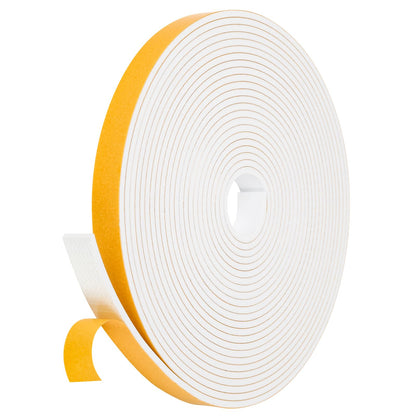 Fowong Foam Weather Stripping – Study Nook and Garage Office Soundproofing Seal, Self-Adhesive Door Frame Insulation, White