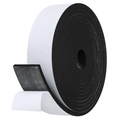 Fowong Foam Weather Stripping – Study Nook and Garage Office Soundproofing Seal, Self-Adhesive Door Frame Insulation, White