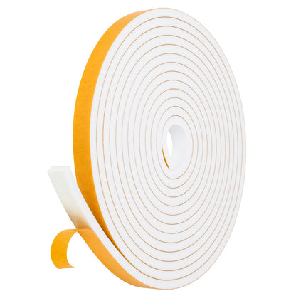 Fowong Foam Weather Stripping – Study Nook and Garage Office Soundproofing Seal, Self-Adhesive Door Frame Insulation, White