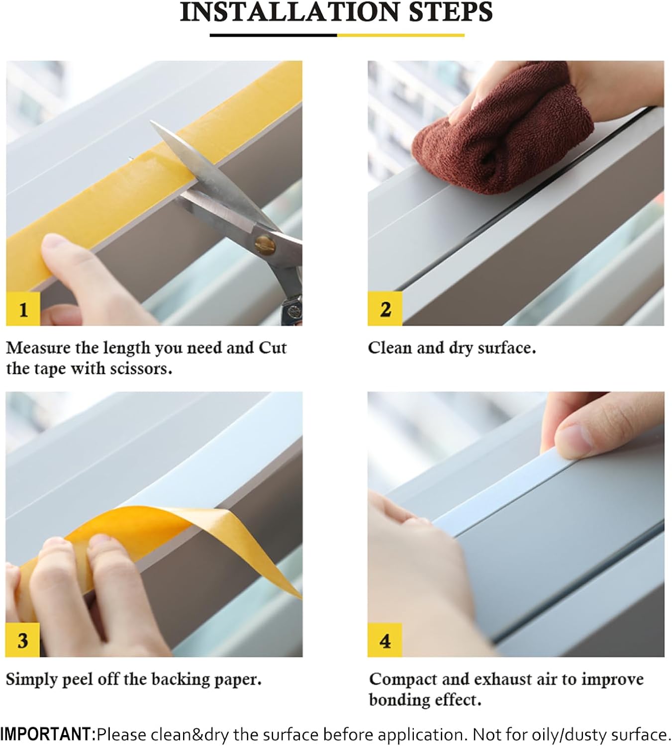 Fowong Foam Weather Stripping – Study Nook and Garage Office Soundproofing Seal, Self-Adhesive Door Frame Insulation, White