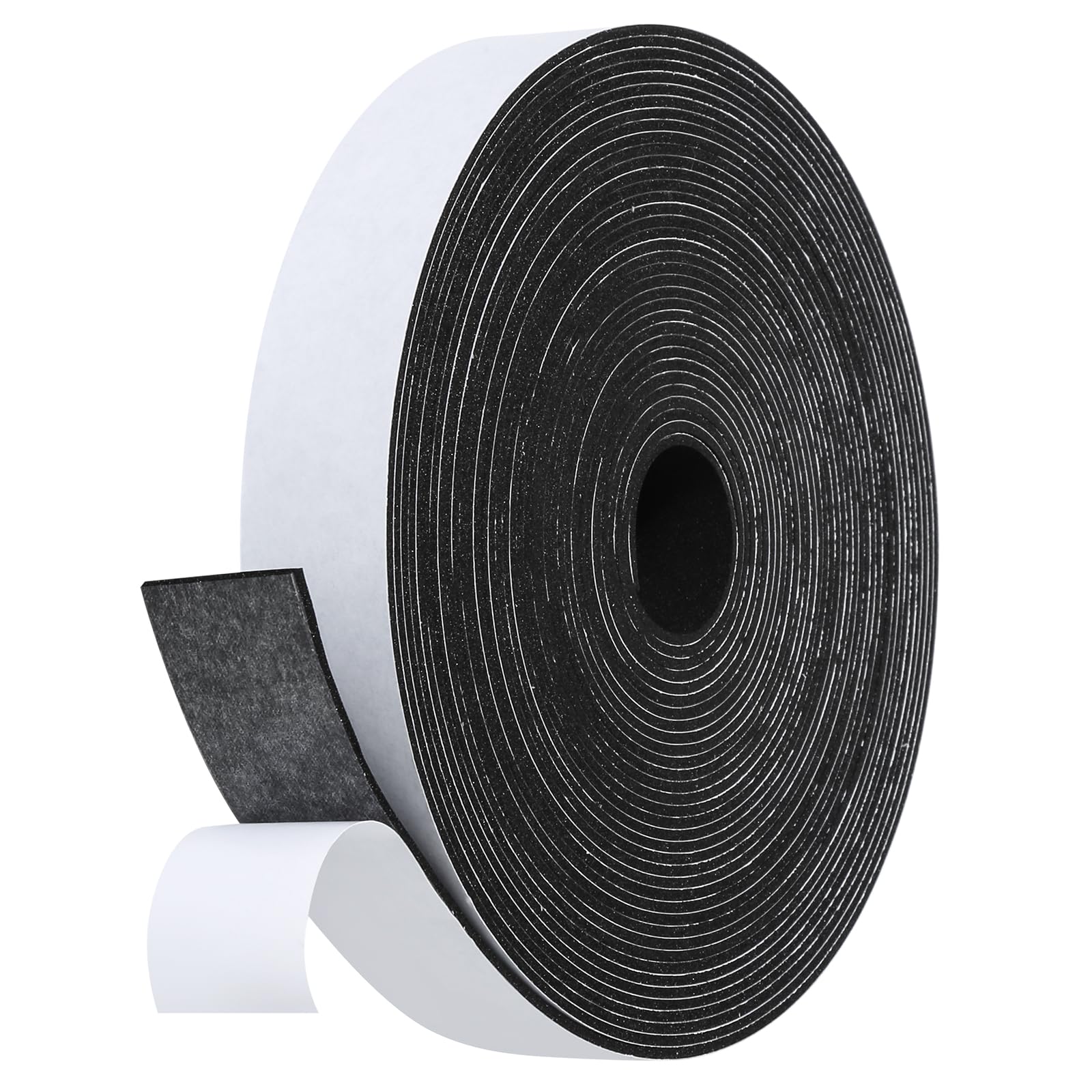 Fowong Foam Weather Stripping – Study Nook and Garage Office Soundproofing Seal, Self-Adhesive Door Frame Insulation, White