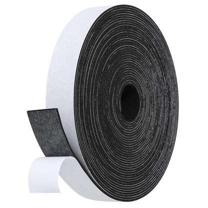 Fowong Foam Weather Stripping – Study Nook and Garage Office Soundproofing Seal, Self-Adhesive Door Frame Insulation, White