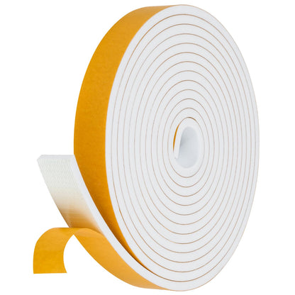 Fowong Foam Weather Stripping – Study Nook and Garage Office Soundproofing Seal, Self-Adhesive Door Frame Insulation, White