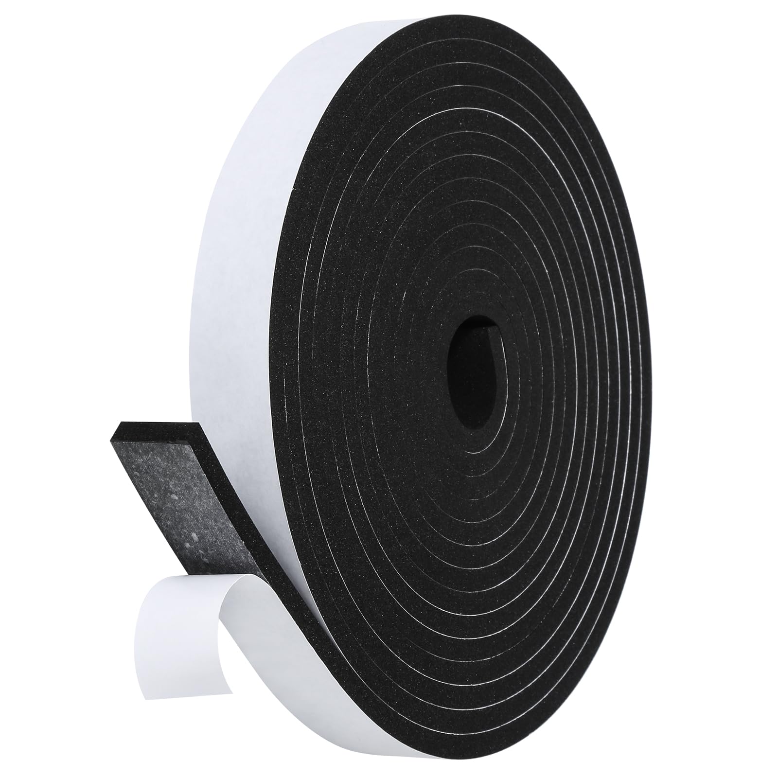 Fowong Foam Weather Stripping – Study Nook and Garage Office Soundproofing Seal, Self-Adhesive Door Frame Insulation, White