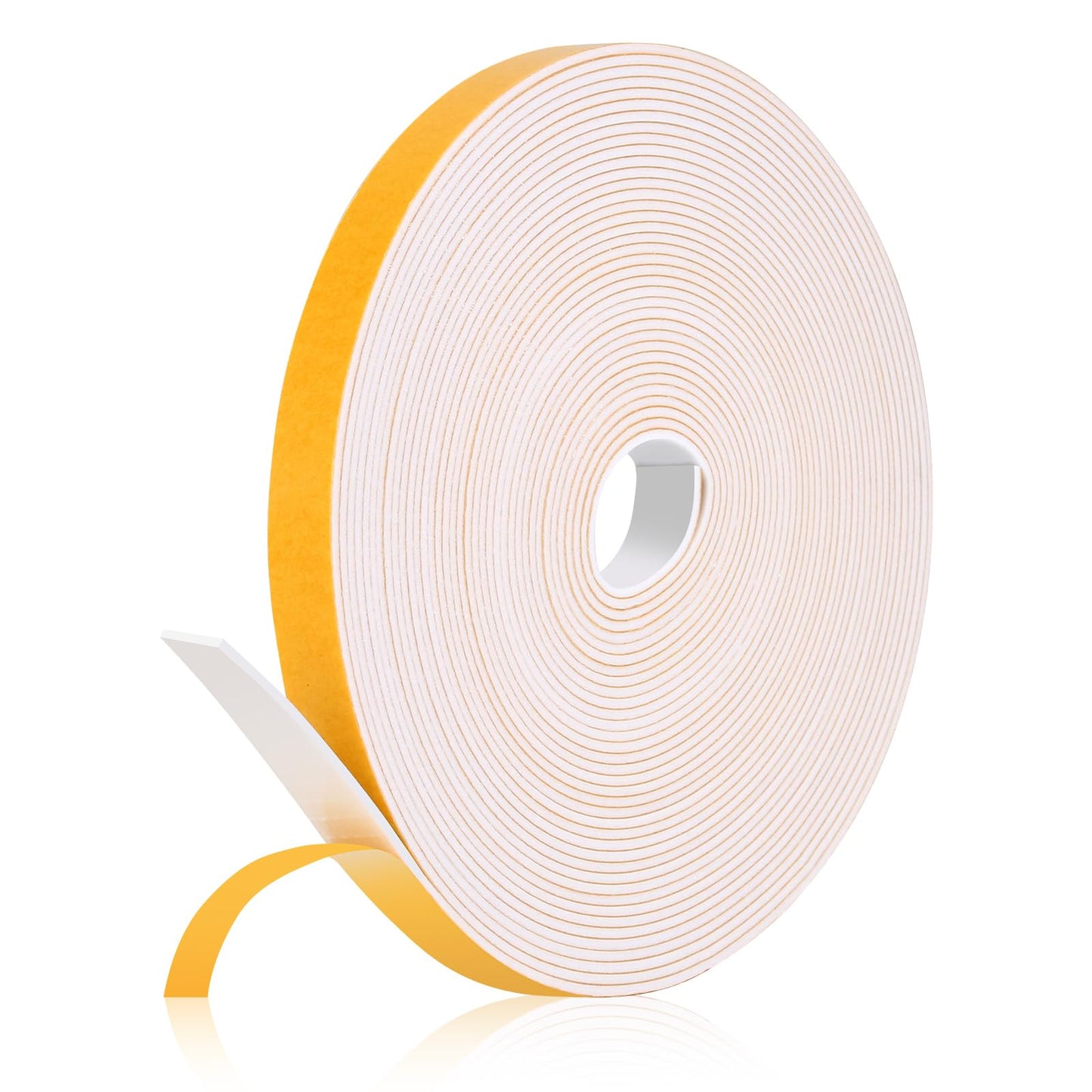 Fowong Foam Weather Stripping – Study Nook and Garage Office Soundproofing Seal, Self-Adhesive Door Frame Insulation, White