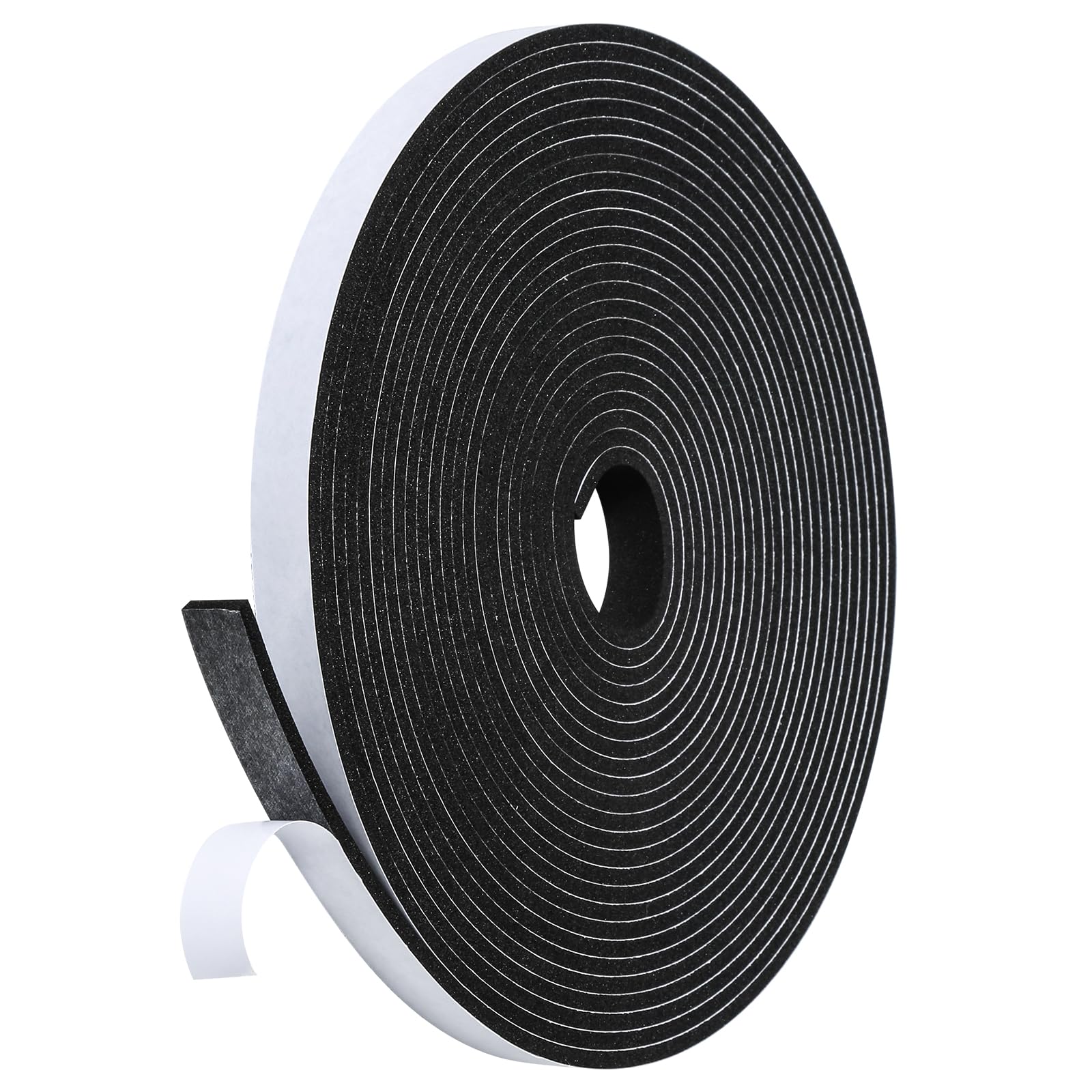 Fowong Foam Weather Stripping – Study Nook and Garage Office Soundproofing Seal, Self-Adhesive Door Frame Insulation, White